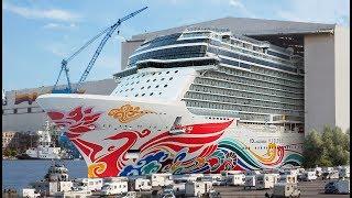 Big ship launch: Float out of cruise ship Norwegian Joy at Meyer Werft shipyard