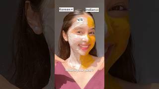 Korean rice face mask v/s Indian besan turmeric face mask #youtubeshorts #skincare #trendingshorts