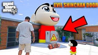 Shin Chan Stuck in Evil Shinchan Door at Franklin House| Shin chan Helping Gta 5 Telugu