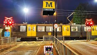 Metro Trains at Callerton Parkway Level Crossing compilation, Tyne & Wear