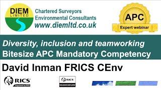 Diversity, inclusion and teamworking Bitesize APC Mandatory Competency APC Expert Webinar