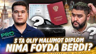 3 TA OLIY MALUMOT DIPLOM NIMA FOYDA BERDI | ARSLONBEK ALMARDONOV