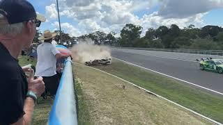 Angus Fogg Mustang massive crash Bathurst 12 hour support category.