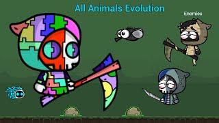 All Animals Evolution With Puzzle Master Reaper (EvoWorld.io)