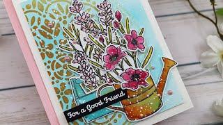 Easy Distress Ink Watercolor | SSS Lavender Garden