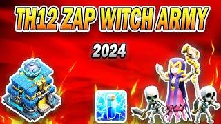 TH12 Zap Witch Attack Strategy 2024 | Easiest Town Hall 12 Attack Strategy in Clash of Clans