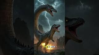 Can a Giant T-Rex Take Down Tiamat in an EPIC Battle? #trendingshorts #tiktok #dinosaurs #follow