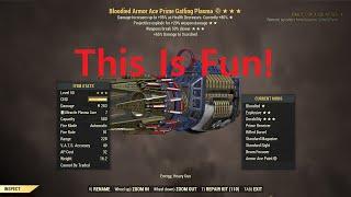 Fallout 76: Bloodied Explosive Gatling Plasma.