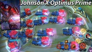 Johnson No Cooldown Skills Transformers Skin Optimus Prime Gameplay | Mobile Legends New Skin