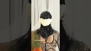 Simple jasmine flower hairstyle  #shorts #hairstyleforgirls #preityneereekshan #vinayagarchathurthi