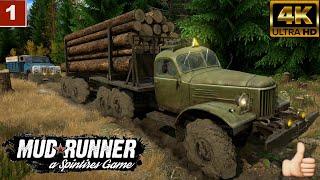 Spintires: MudRunner gameplay Прохождение Карта Спуск Зил 157 и Газ 53 