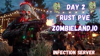 I'M SURVIVING on ZombieLand.io PVE RUST Server Day 2!