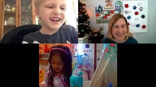 Home Preschool on Zoom | STEM Kids learning numbers and Ms Julie Tree Craft at circle time class