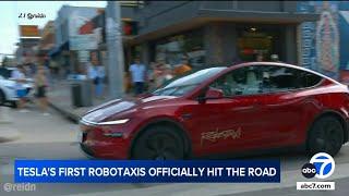 Tesla's first robotaxis hit the road