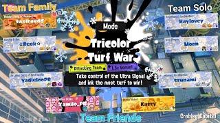 Splatoon 3 - FrostyFest - Tricolor Battle - Crableg Capital - Friends vs. Family vs. Solo - Gameplay