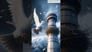 The story of the pigeon who built nest on top of a tower and then laid lots of eggs  #ai #pigeon