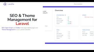 LaraNx SEO & Theme Management for Laravel Demo for Product Hunt