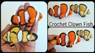 How To Crochet A Clown Fish || Crochet Clown Fish || Crochet Amigurumi Fish