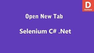 Selenium C# Open New Tab