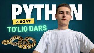 Python to'liq video dars. Uzbek tilida 3 soat.