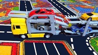 Cartoons about cars - Car transporter. Educational cartoon for children