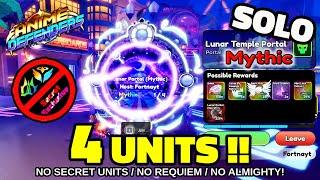 Solo MYTHIC Lunar Temple Portal 4 Units Only (Banner Mythic DPS!) Roblox Anime Defenders Update 4