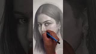 LAST PART Title: "Elegance in Charcoal: A Gaze of Grace"#art #drawing #artist #painting