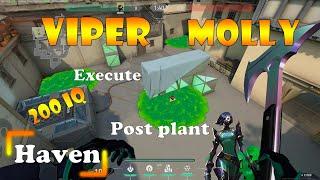 Valorant Top 15 Viper Post Plant and Execute Molly Lineups for Haven | Valorant Tips and Tricks |