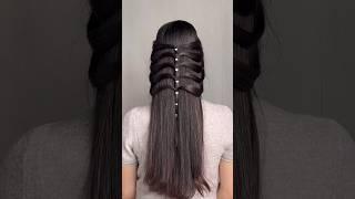 Cute hairstyles for long hair ️ #hairstyles #hair #hairtutorial #shorts #explorepage