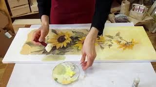 Decoupage on canvas Art Tutorial. How to make canvas painting DIY Idea