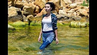 WETLOOK BY THE SHORE - GIRL IN WET CLOTHES LOOKS ABSOLUTELY STUNNING