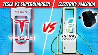 Tesla Supercharger vs  Electrify America With CCS1 Adapter: Which Charges Faster?