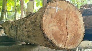 Amazing technique for sawing old teak wood full of beautiful grain into super frame blocks