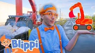 Blippi Learns How Trash Gets Smashed️️ | Blippi Vehicles | Learning Videos for Kids