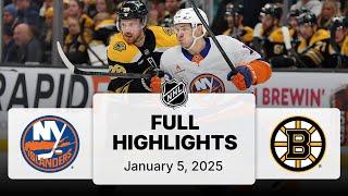 NHL Highlights | Islanders vs. Bruins | January 05, 2025