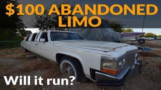 Will It Run? - $100 Abandoned Cadillac Limo - 1987 Cadillac Brougham Limousine - Olds 307 V8