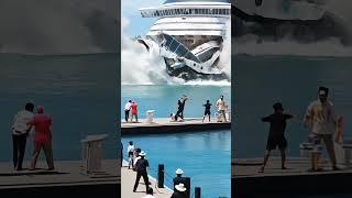 Cruise Ship Collides with Docked Yacht at the Harbor!