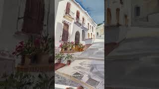 My new watercolor series is dedicated to Frigiliana  #artshorts #watercolor #loosewatercolor