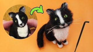 Transform your Needle Felted Cat by Attaching Fur