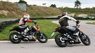 KTM 125 Duke vs 200 Duke on Supermoto Track