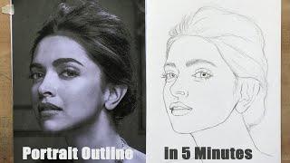 Perfect Portrait Outline in 5 Minutes | HOW TO DRAW FACE | Basic Proportion for Beginners