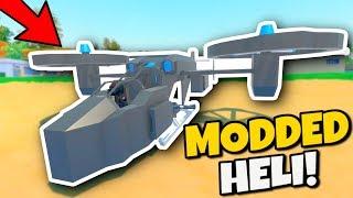 I RAIDED WITH A FUTURISTIC HELICOPTER! (Modded Unturned #146) Part 1