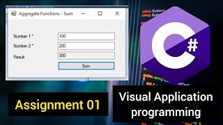 Assignment 01 | Aggregate Function - Sum | Visual Application programming | BIT | Imesh LK