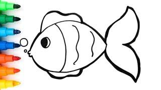 fish drawing simple and easy | how to draw cute fish drawing, step by step, easy fish drawing, kids