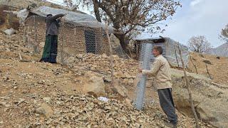 Iran nomadic life: Jahangir and Maryam fenced to prevent animals from entering the shelter