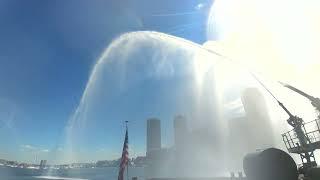 NYC's legendary fireboat Fire Fighter dazzles at Boston's Courthouse dock!