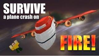 THE PLANE CRASHED!!ROBLOX{Survive a plane crash on FIRE!}