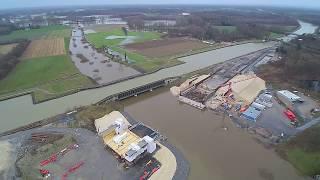 Ems Hochwasser Kanalüberführung - Baustelle bei Gelmer 01/2018