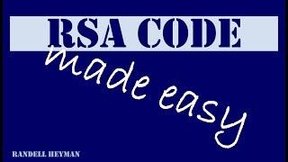 RSA code made easy