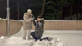 After 7 Years… WE’RE ENGAGED!  Romantic Surprise Proposal In The Snow, Korea